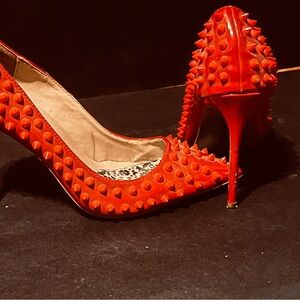 Studded Red High Heels